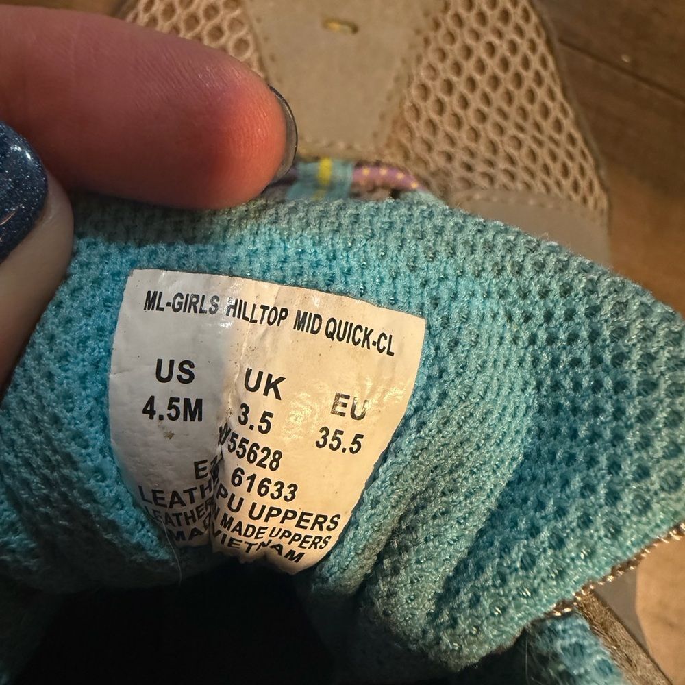 Merrell Taupe and Teal velcro Slip-On hiking Shoes - Picture 4 of 13
